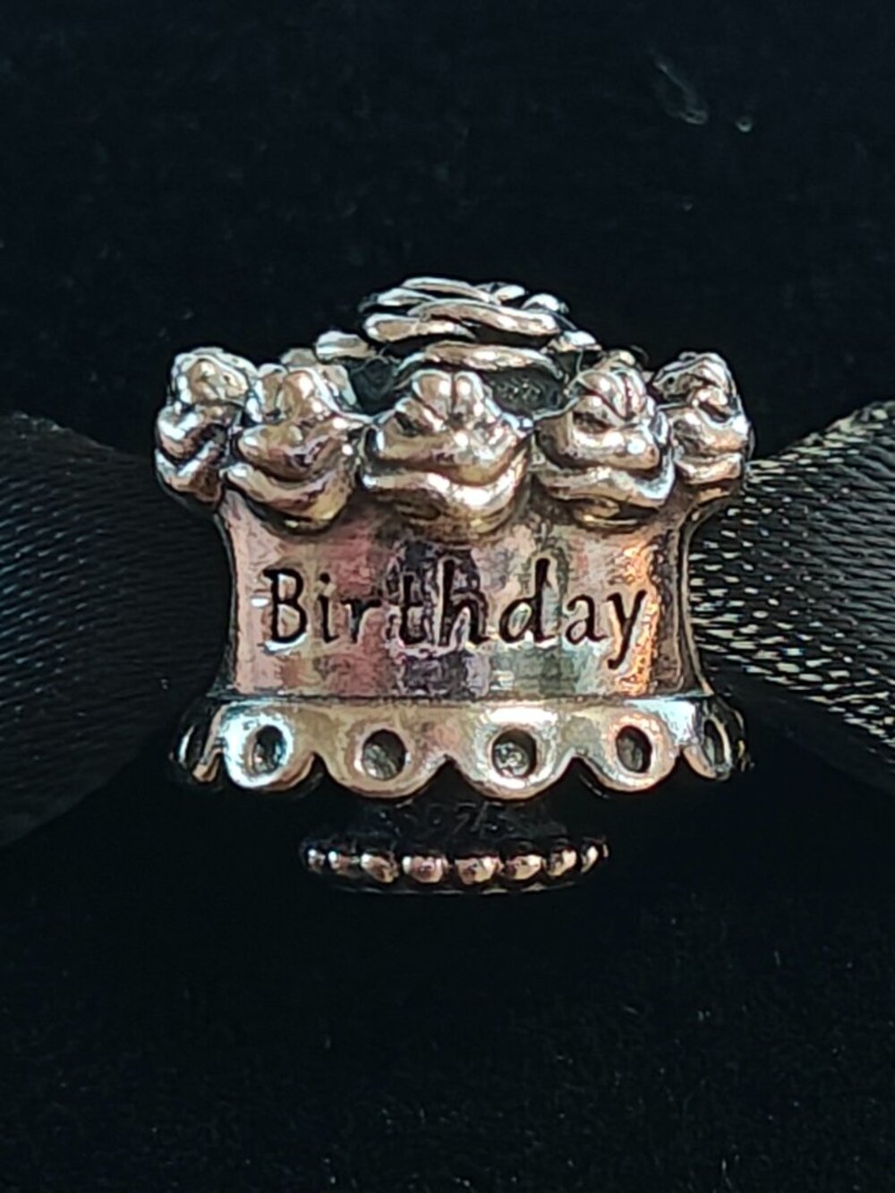 Authentic Pandora Retired Happy Birthday Cake Charm 791289 Sterling Silver